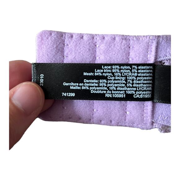 Natori bra 741299 Feathers full figure underwire purple size 34DD 34E - Picture 7 of 9